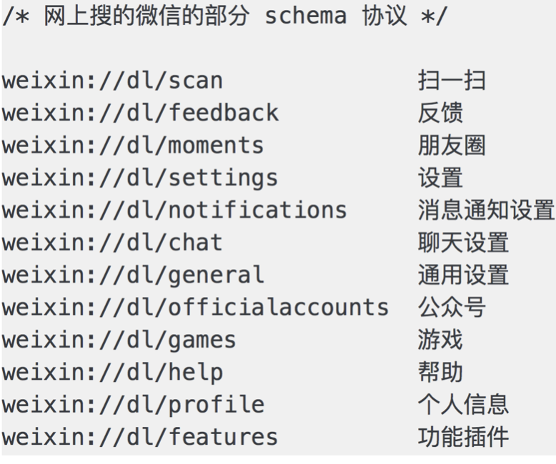 schema 协议的 URL 结构组成