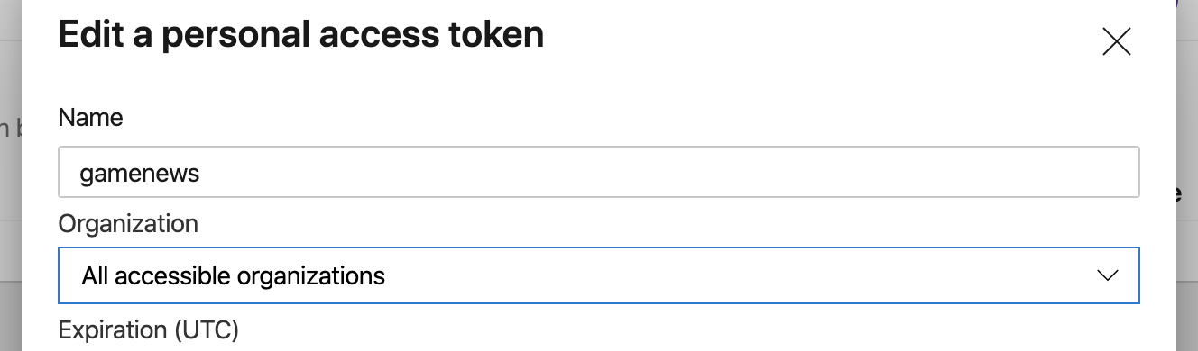 Personal Access Token 的 Organization 需要设置为所有可访问的组织