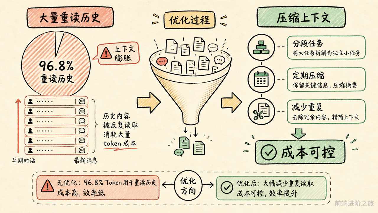Claude Code 长对话 token 成本构成与优化方向