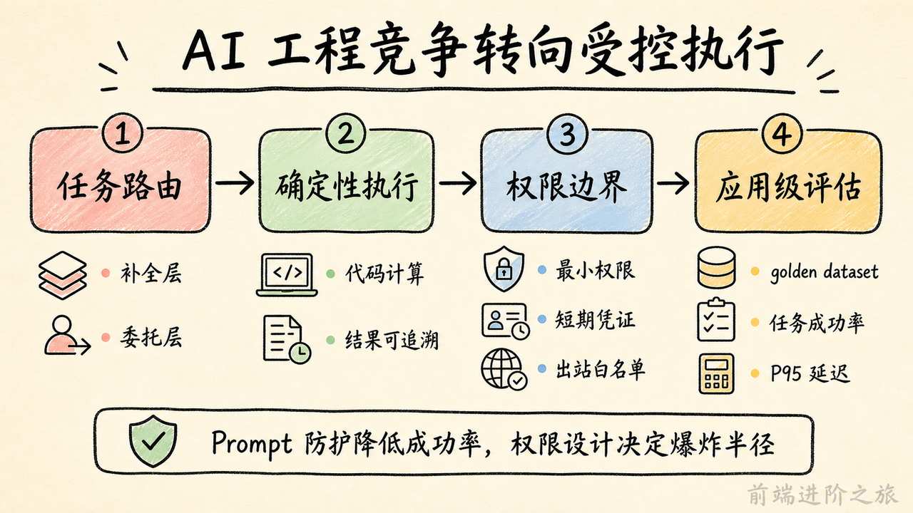 AI 工程从任务路由、确定性执行、权限边界到应用级评估的四层控制