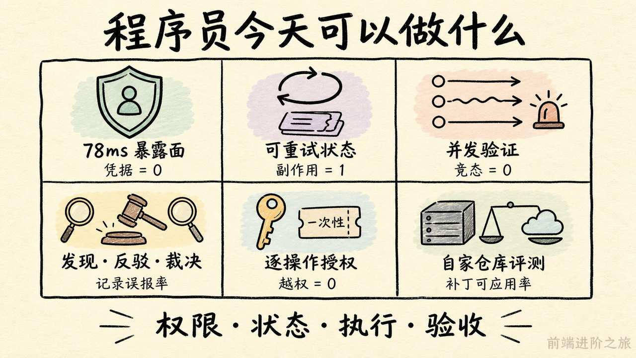 程序员当天可执行的 Agent 安全与工程验证六项检查