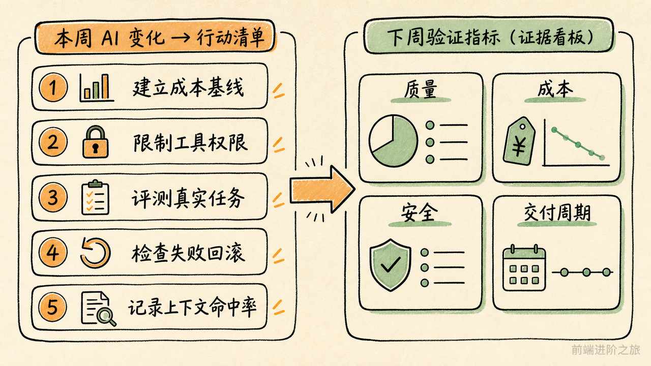 工程团队从本周行动到下周验证指标的证据看板