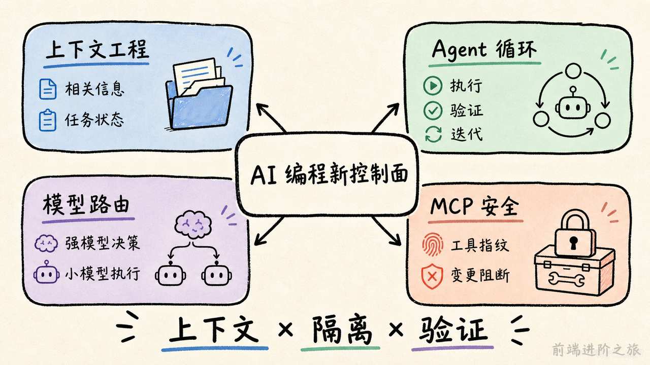 AI 编程新控制面由上下文工程、Agent 循环、模型路由与 MCP 安全组成