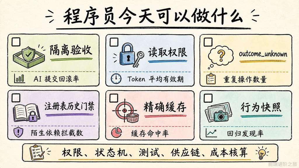 程序员可执行的隔离验收、权限审计、结果对账、依赖门禁、缓存与行为快照清单
