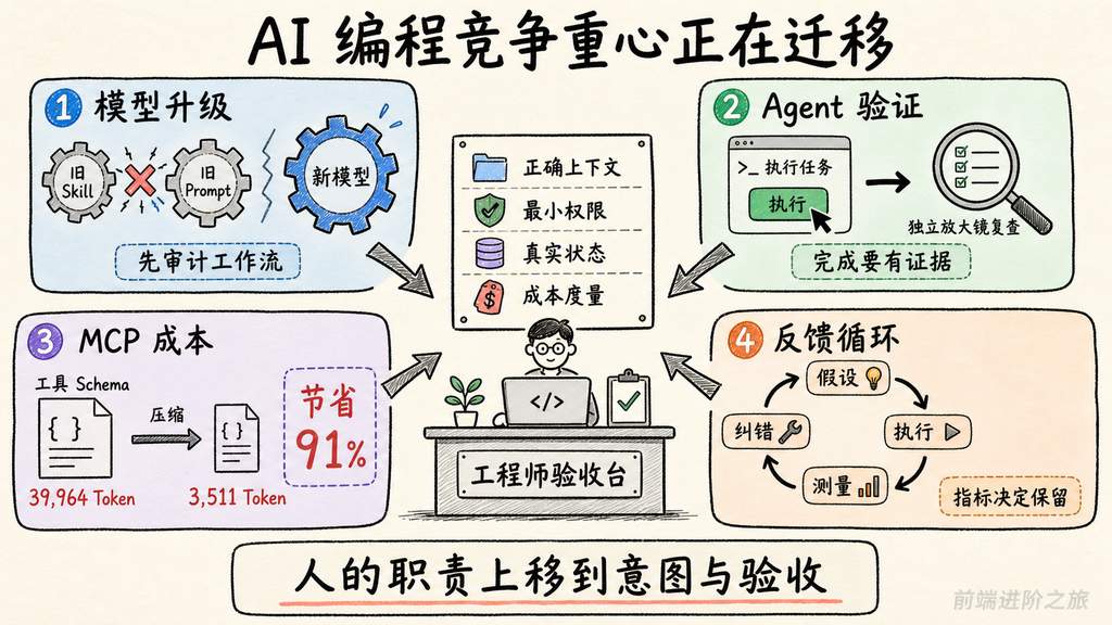 AI 编程竞争重心迁移到上下文、最小权限、真实状态验证与成本度量