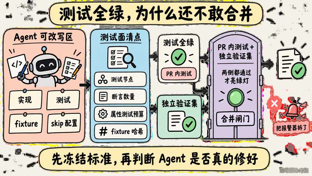 Agent 补丁先冻结测试面并通过独立验证集,才能避免改写标准后自行宣布成功