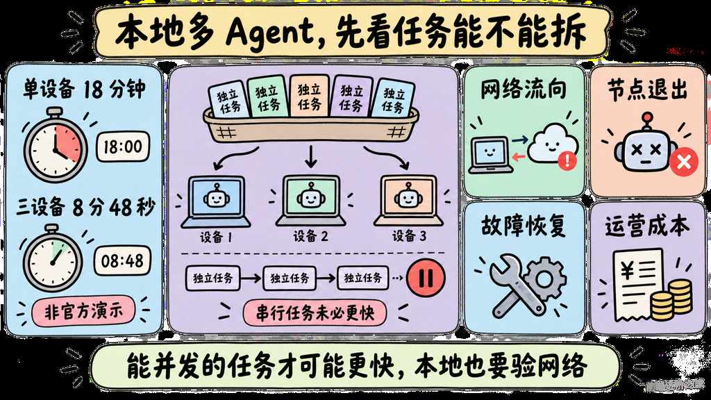 本地多 Agent 的独立任务并发还需验证网络流向、节点退出、故障恢复和运营成本