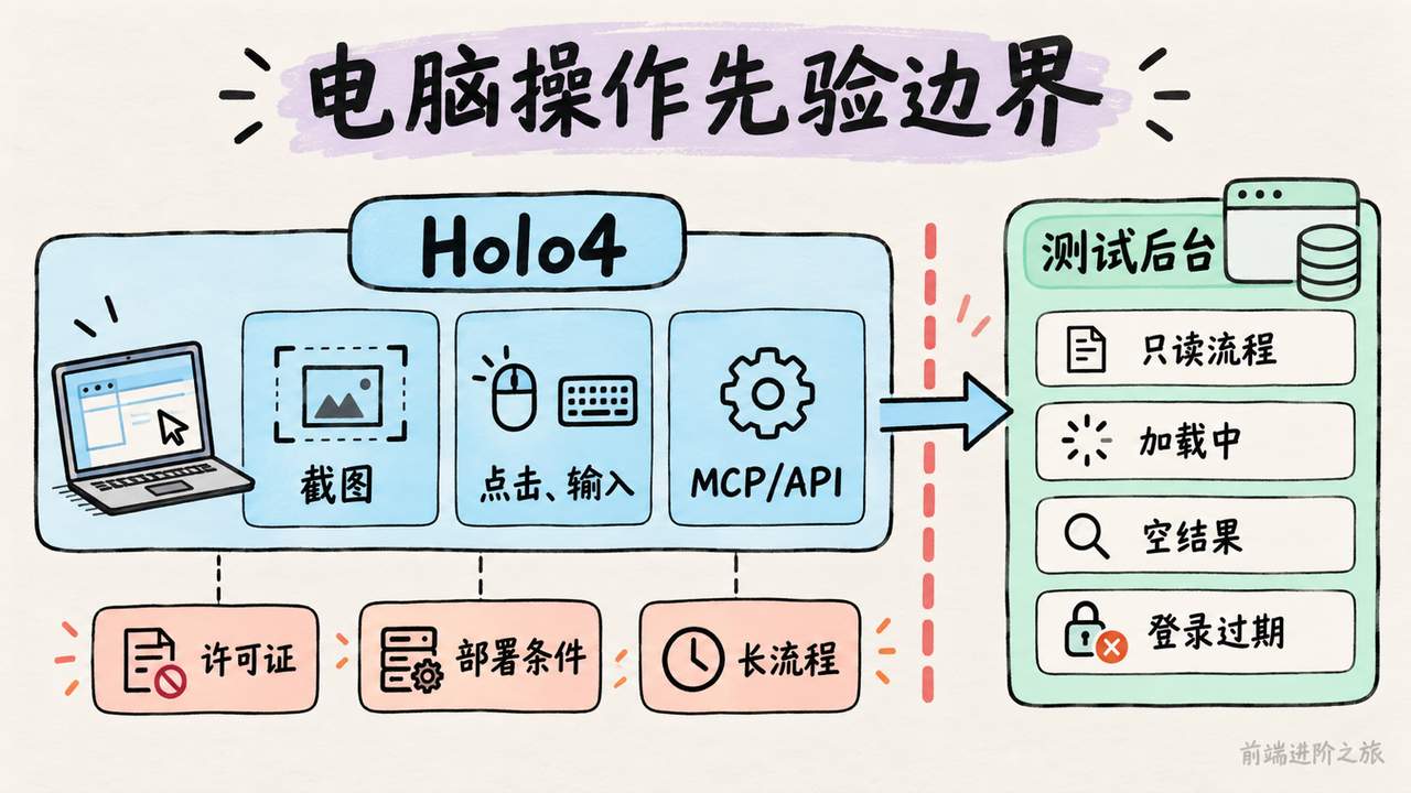 Holo4 的界面与工具操作能力,需要结合许可证和部署条件,在只读后台流程中验证失败状态。