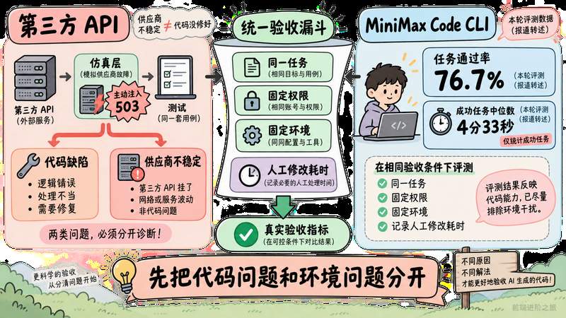 第三方 API 仿真层、503 故障与 MiniMax Code CLI 验收口径对照