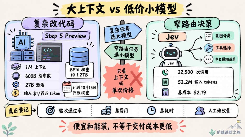 大上下文与低价小模型需要按验收通过率和总成本比较