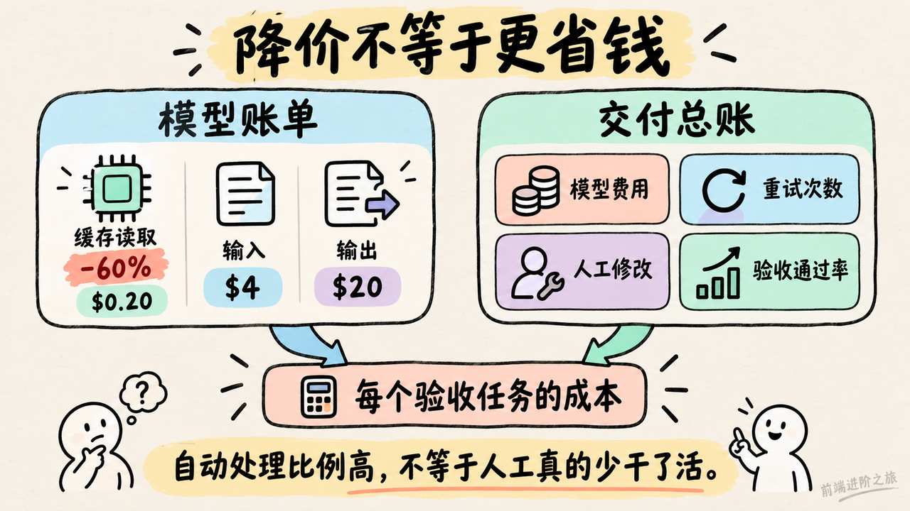 模型单项降价与任务交付总成本对比图
