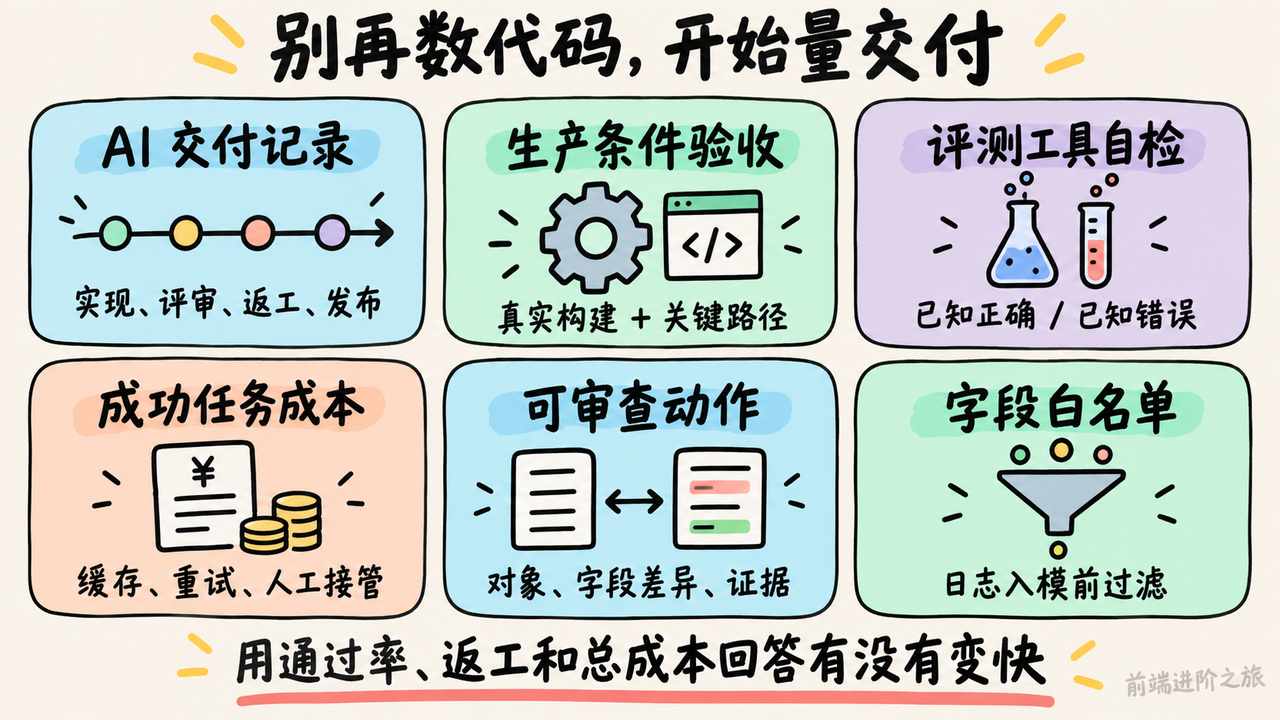 程序员从交付记录、生产验收、评测自检、任务成本、动作审查和字段白名单开始验证 AI 收益