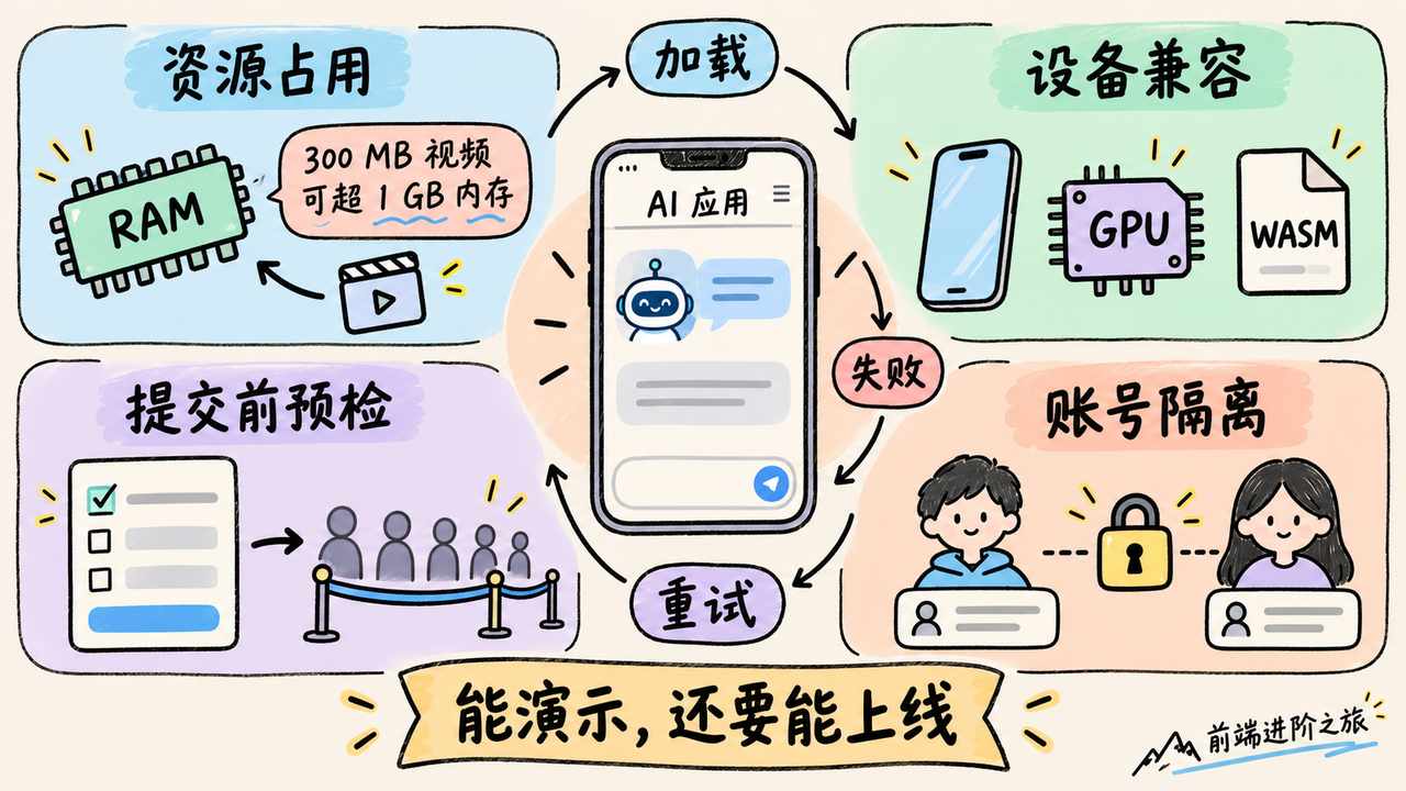 前端 AI 上线同时检查资源占用、设备兼容、提交前预检与账号隔离