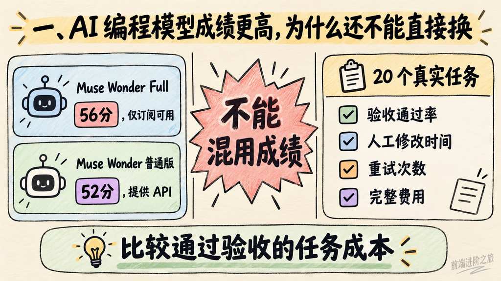 Muse Wonder Full 与普通版的成绩和接入方式不可混用，模型选型应比较真实任务的验收成本