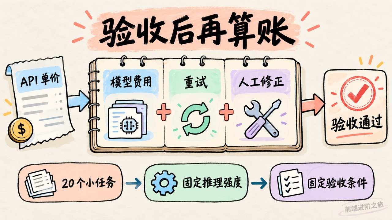 模型选型应计入模型费用、重试和人工修正,以固定任务与验收条件比较交付成本